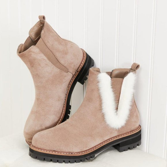 WeeBoo Warmer Days Faux Fur Trim Chelsea Booties - Picture 4 of 11